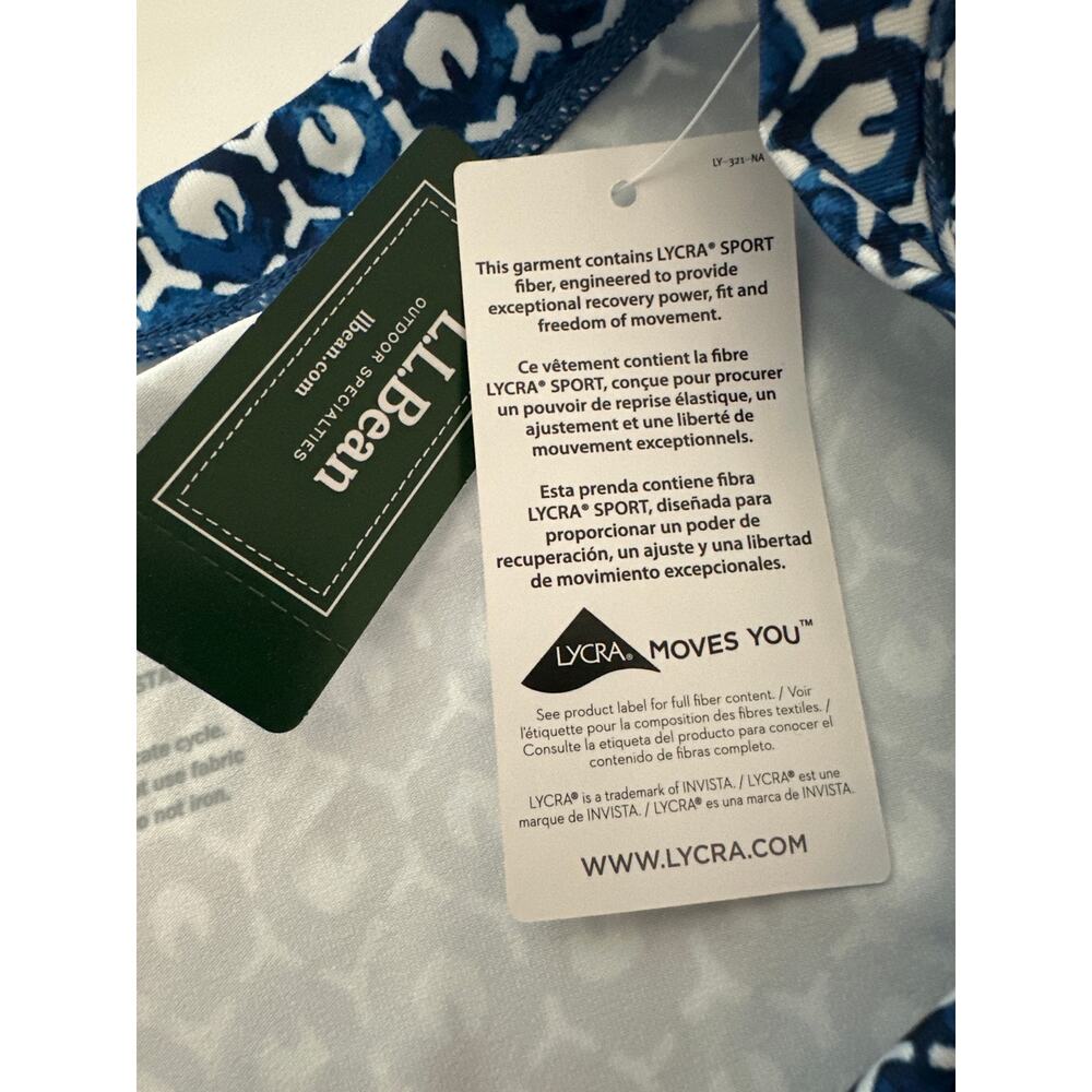 L.L. Bean Short Sleeve Fitness Dress Size XL Nautical Geometric Print Blue White - Picture 14 of 16